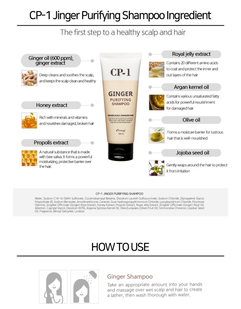 ESTHETIC HOUSE CP-1 Ginger Purifying Shampoo 100ml- vlasový šampón s extraktem zázvoru