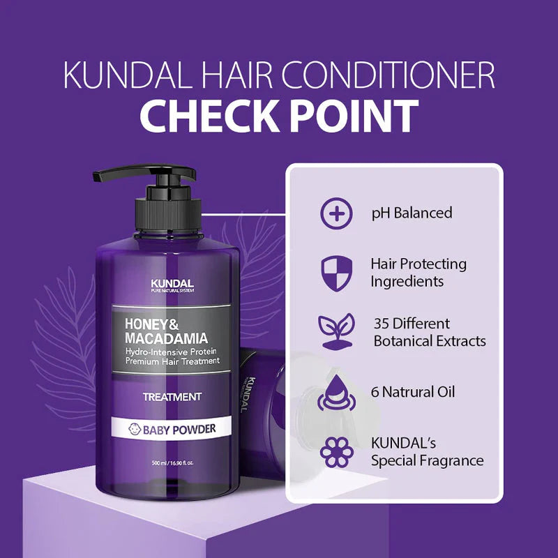 KUNDAL Honey & Macadamia Treatment (Amber Vanilla) 500ml - intenzivní proteinová kůra na vlasy