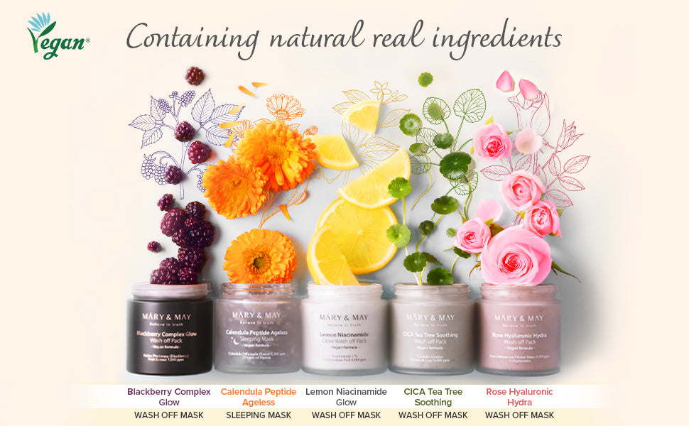 MARY&MAY Blackberry Complex Glow Wash Off Pack 125ml - Antioxidační jílová maska z ostružin