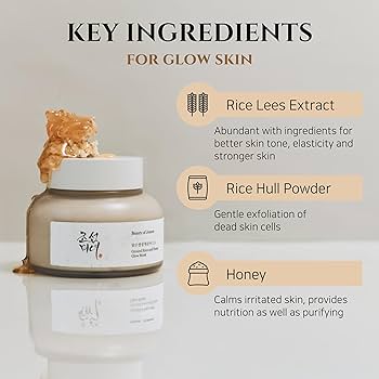 BEAUTY OF JOSEON Ground Rice and Honey Glow Mask 150ml - Rozjasňující smývací maska s rýží a medem