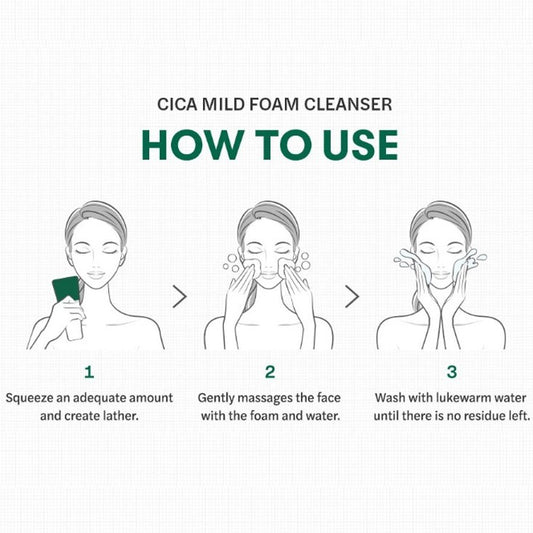 VT Cica Mild Foam Cleanser 300ML- Čisticí pěna na obličej s pupečníkem asijským