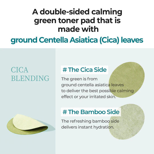 NUMBUZIN No.1 Centella Re-leaf Green Toner Pad 70ks - Zklidňující pleťové tampony s pupečníkem asijským