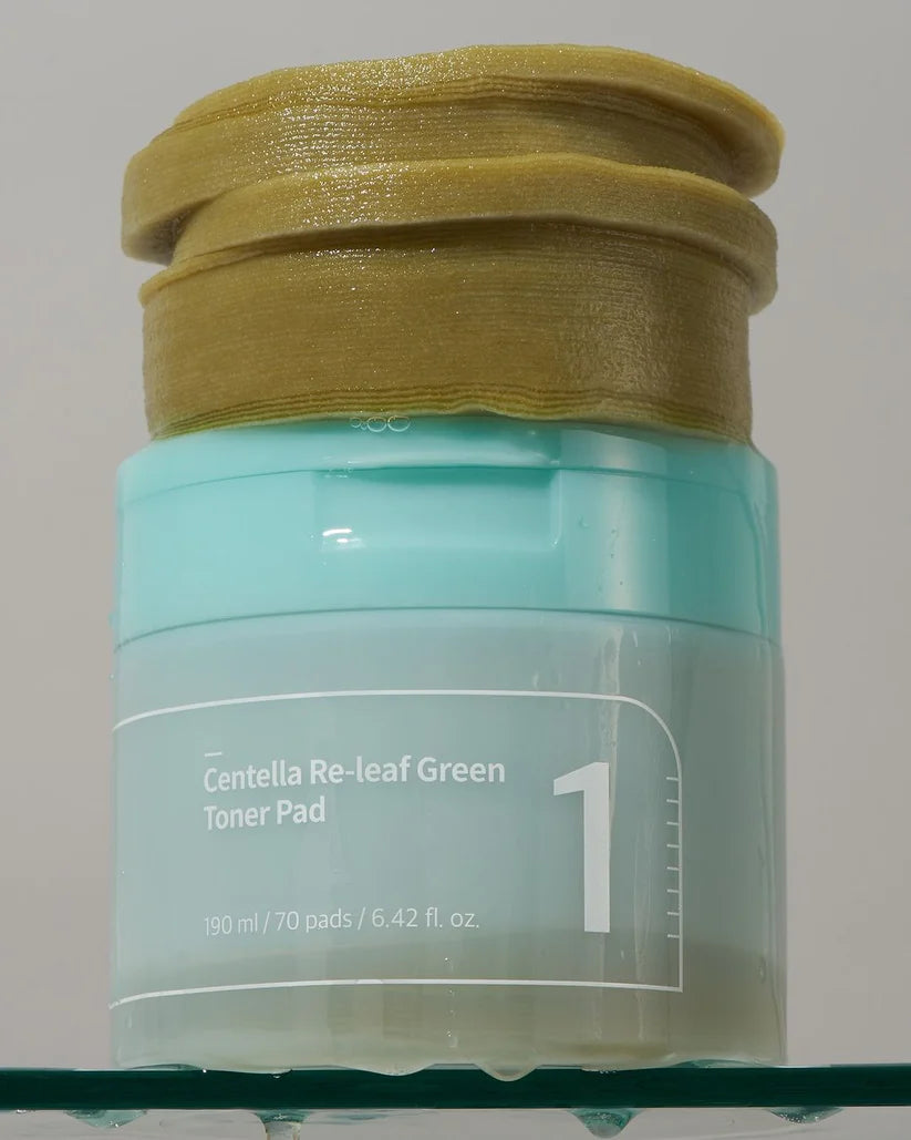 NUMBUZIN No.1 Centella Re-leaf Green Toner Pad 70ks - Zklidňující pleťové tampony s pupečníkem asijským
