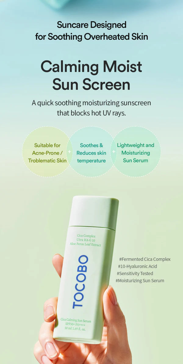 TOCOBO Cica Calming Sun Serum 50ML Zklidňující SPF sérum s pupečníkem asijským