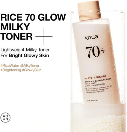 ANUA Rice 70 Glow Milky Toner 250ml- Rozjasňující pleťové tonikum s rýží