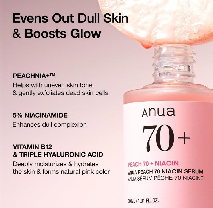 ANUA Peach 70 Niacin Serum 30ml- Rozjasňující sérum s extraktem z broskve
