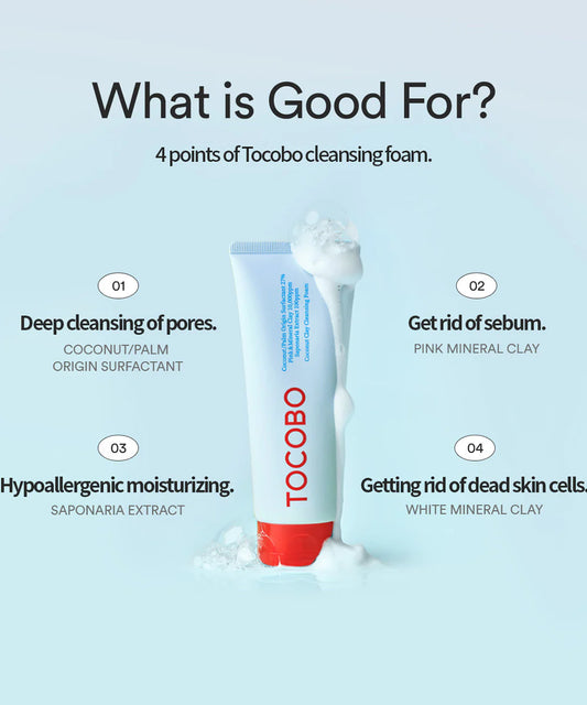 TOCOBO Coconut Clay Cleansing Foam - Pleťová čistící pěna s kokosem