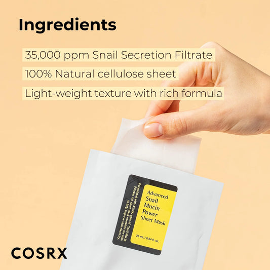 COSRX Advanced Snail Mucin Power Sheet Mask - Plátýnková maska se šnečím slizem