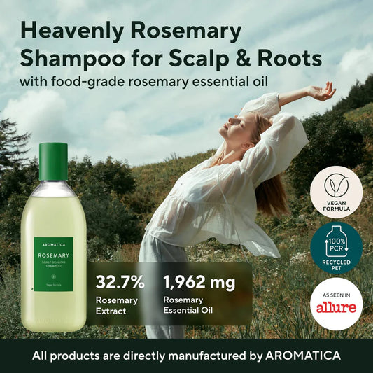 AROMATICA Rosemary Scalp Scaling Shampoo 400ml- Čistící rozmarýnový šampon