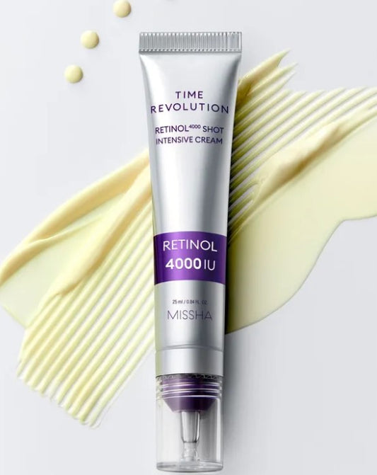 MISSHA Time Revolution Retinol 4000 Shot Intensive Cream 25ml- intenzivní anti-age pleťový krém s retinolem