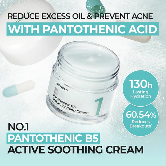 NUMBUZIN No.1 Pantothenic B5 Active Soothing Cream 80ml - Zklidňující pleťový krém s panthenolem