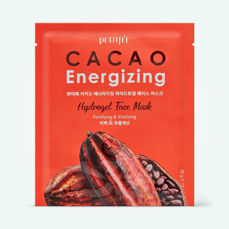 PETITFÉE Cacao Energizing Hydrogel Face Mask - jednorázová hydrogelová pleťová maska s kakakovým extraktem, 1ks