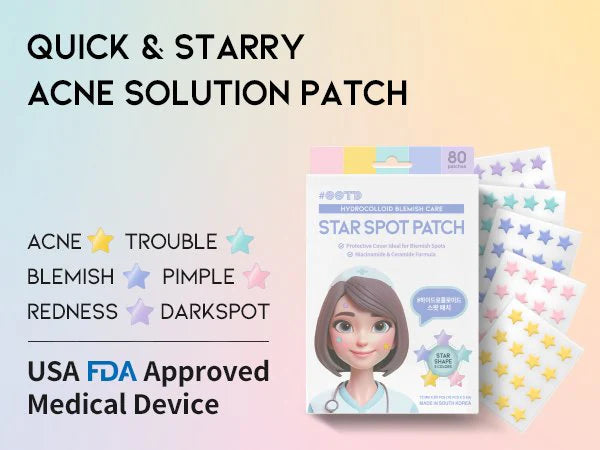 OOTD Hydrocolloid Star Spot Patch 80ks - Hvězdičkové náplasti na akné