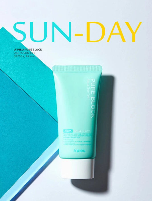 A'PIEU Pure Block Aqua Sun Gel EX SPF50+/PA+++ 50ml, Opalovací gel