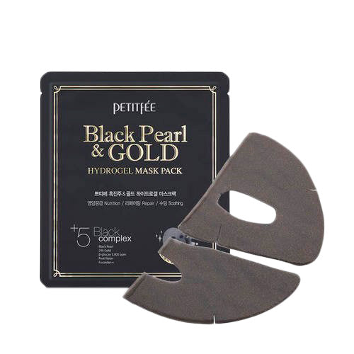 PETITFÉE Black Pearl & Gold Mask Pack - jednorázová hydrogelová pleťová maska, 1ks