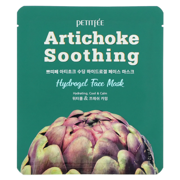 PETITFÉE Artichoke Soothing Hydrogel Face Mask - hydrogelová pleťová maska s artyčoky, 1ks