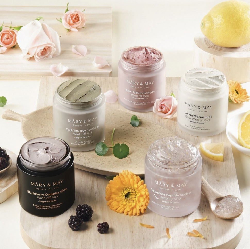 MARY&MAY Lemon Niacinamid Glow Wash Off Pack 125ml - Rozjasňující jílová maska s niacinamidem