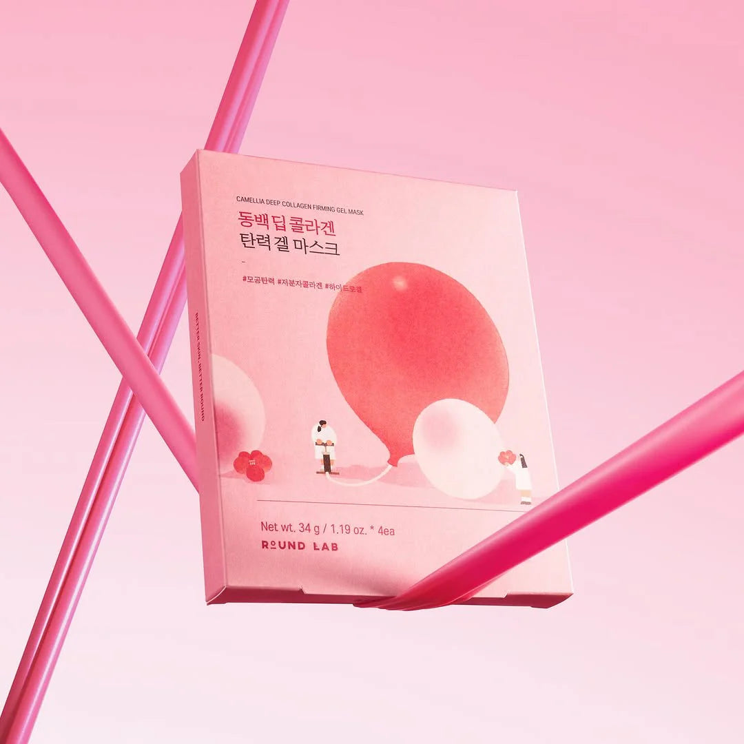 ROUND LAB Camellia Deep Collagen Firming Gel Mask 34g - Zpevňující gelová maska s kamélií a kolagenem