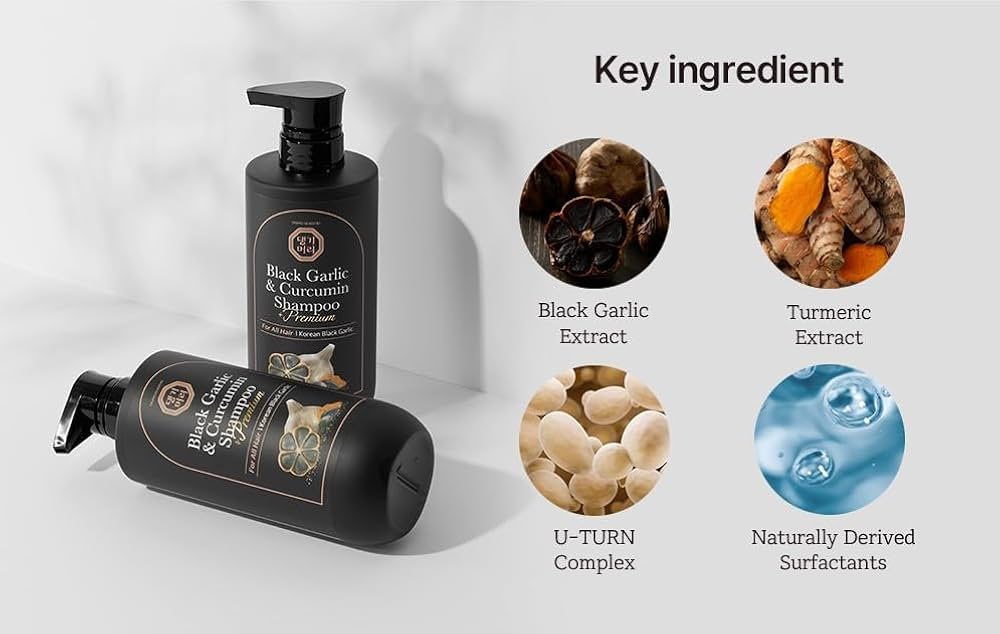 DAENG GI MEO RI Black Garlic & Curcumin Shampoo - vlasový šampón pro růst vlasů s černým česnekem a kurkuminem