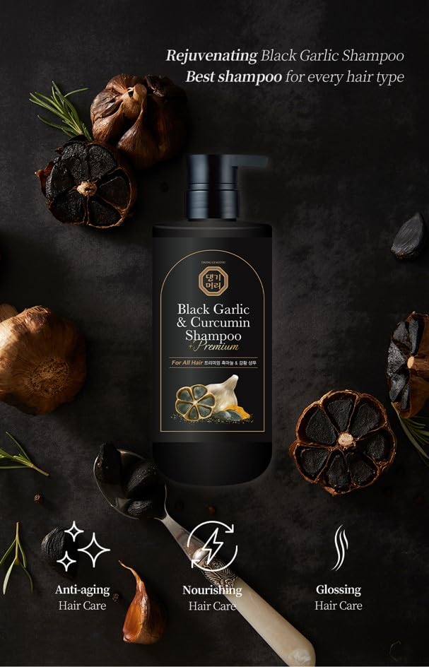 DAENG GI MEO RI Black Garlic & Curcumin Shampoo - vlasový šampón pro růst vlasů s černým česnekem a kurkuminem