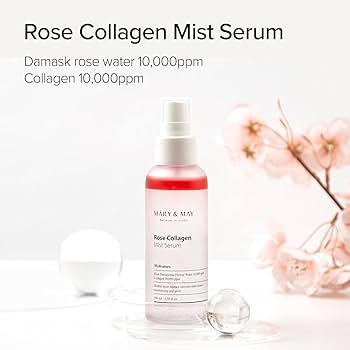 MARY&MAY Rose Collagen Mist Serum 100ml- pleťové sérum s kolagenem a extraktem růží