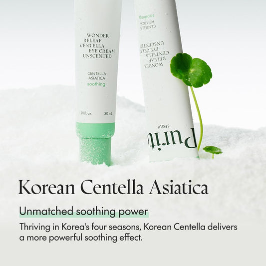 PURITO Wonder Releaf Centella Eye Cream Unscented 30ml - lehký oční krém proti otokům a tmavým kruhům