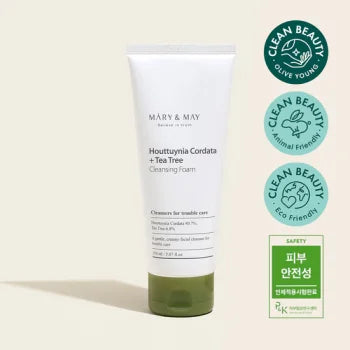 MARY&MAY Houttuynia Cordata + Tea Tree Cleansing Foam  150ML- Zklidňující čisticí pěna pro problematickou pleť