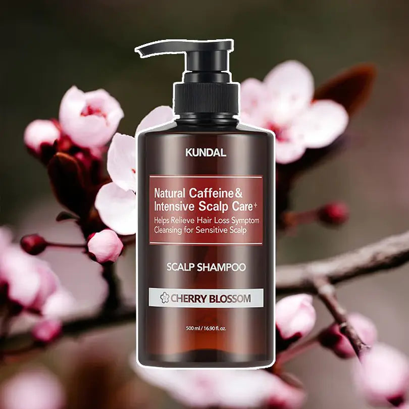 KUNDAL Natural Caffeine Hair Care+ (Cherry Blossom) 500ml- šampón proti vypadávání vlasů s kofeinem