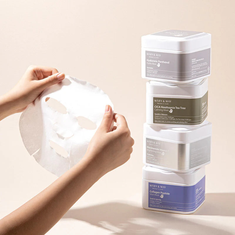MARY&MAY Hyaluronic Panthenol Hydra Mask 30ks- Jednorázové hydratační masky s panthenolem