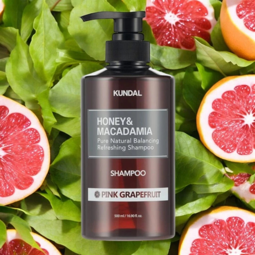KUNDAL Honey & Macadamia Pure Natural Shampoo (Pink Grapefruit) 500ml- přírodní vlasový šampón na suché a poškozené vlasy