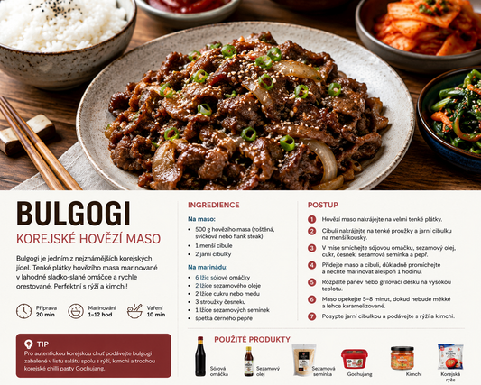 Pravé korejské Bulgogi (hovězí maso na korejský způsob)