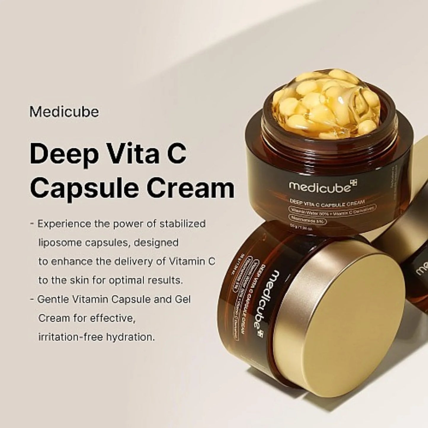 MEDICUBE Deep Vita C Capsule Cream 50ml Rozjasňující a zpevňující krém s vitaminem C