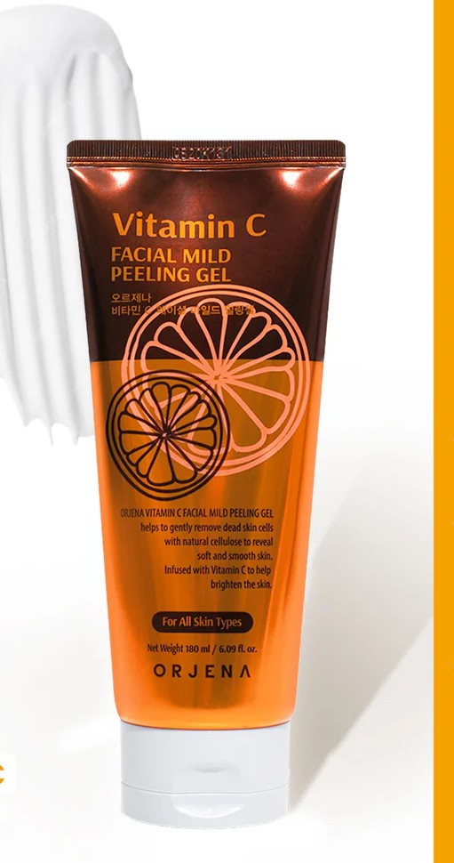 ORJENA Vitamin C Facial Mild Peeling Gel - rozjasňující čistící peelingový gel s vitamínem C, 180ml