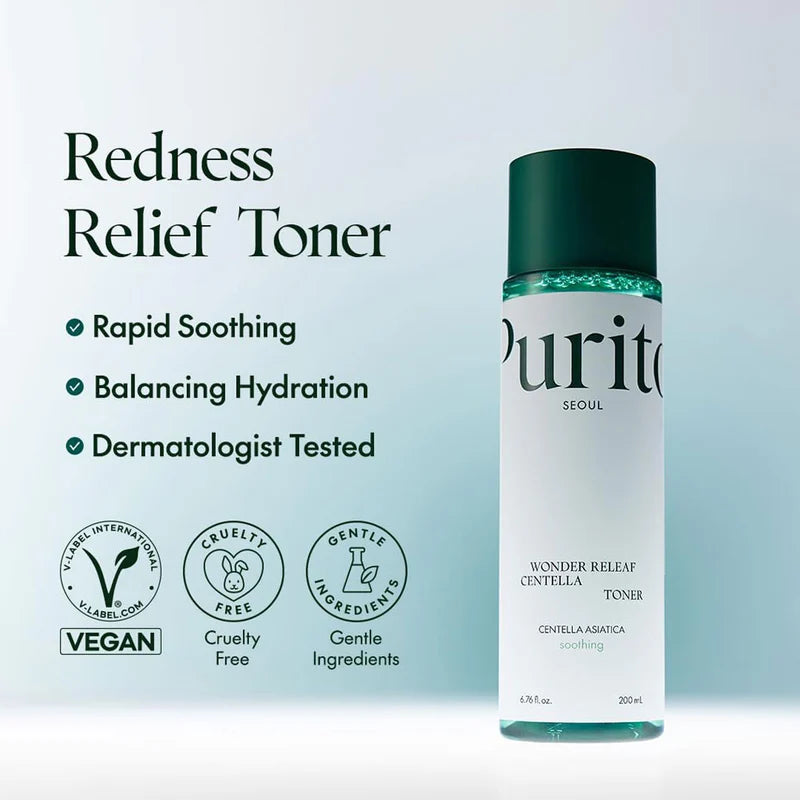 PURITO Wonder Releaf Centella Toner 200ML- Zklidňující a hydratační pleťový toner