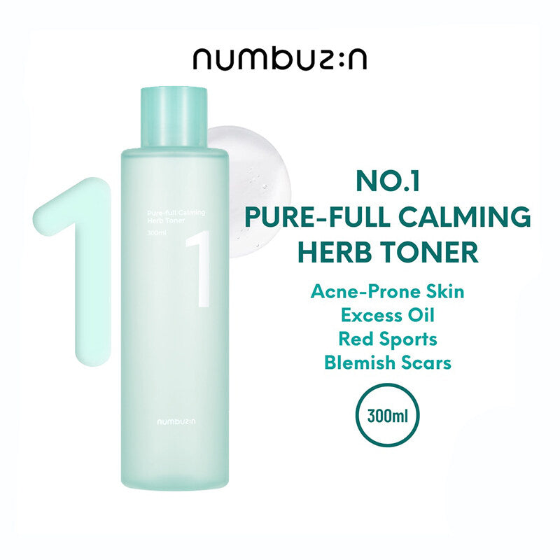 NUMBUZIN No.1 Pure-full Calming Herb Toner 300ml- Zklidňující tonikum s pupečníkem asijským