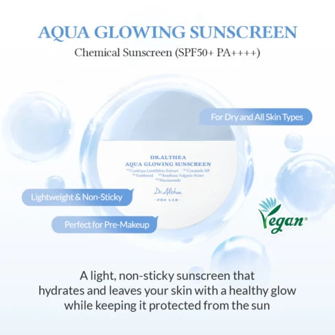 Dr. Althea Aqua Glowing Sunscreen SPF50+ PA++++ - Lehký hydratační krém s ochranným faktorem 45ml