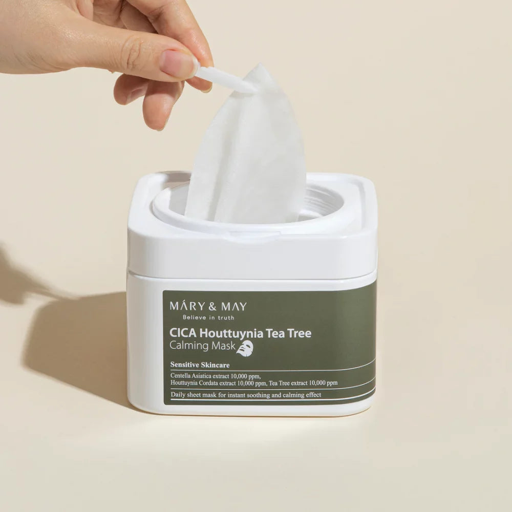 MARY&MAY Cica Houttuynia Tea Tree Calming Mask 30ks- Jednorázové zklidňující masky s tea tree