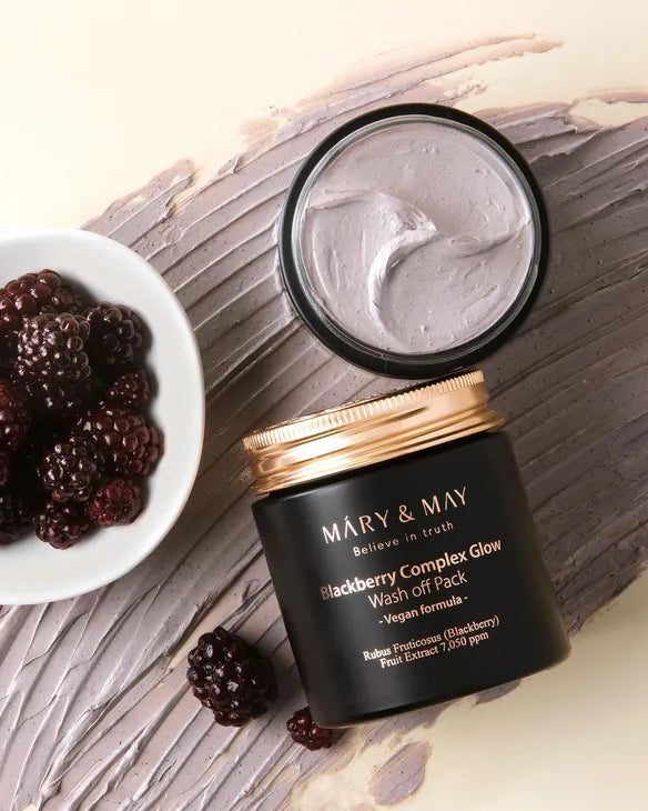 MARY&MAY Blackberry Complex Glow Wash Off Pack 125ml - Antioxidační jílová maska z ostružin
