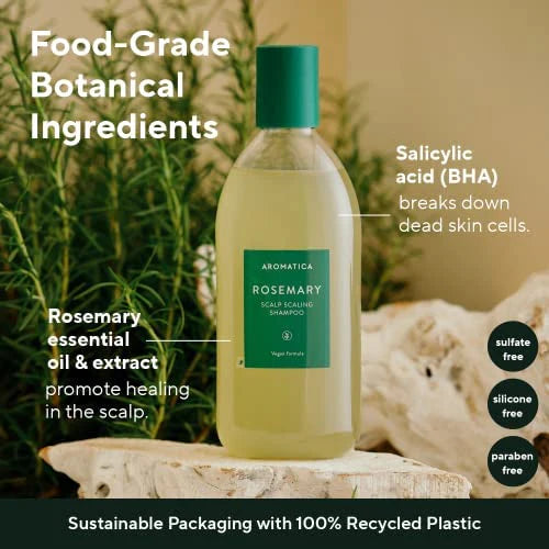 AROMATICA Rosemary Scalp Scaling Shampoo 400ml- Čistící rozmarýnový šampon