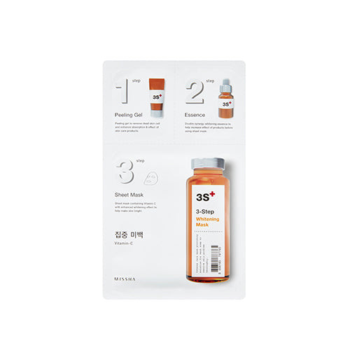 MISSHA 3step Whitening Mask - rozjasňující maska třech krocích s vitaminem C, 1ks