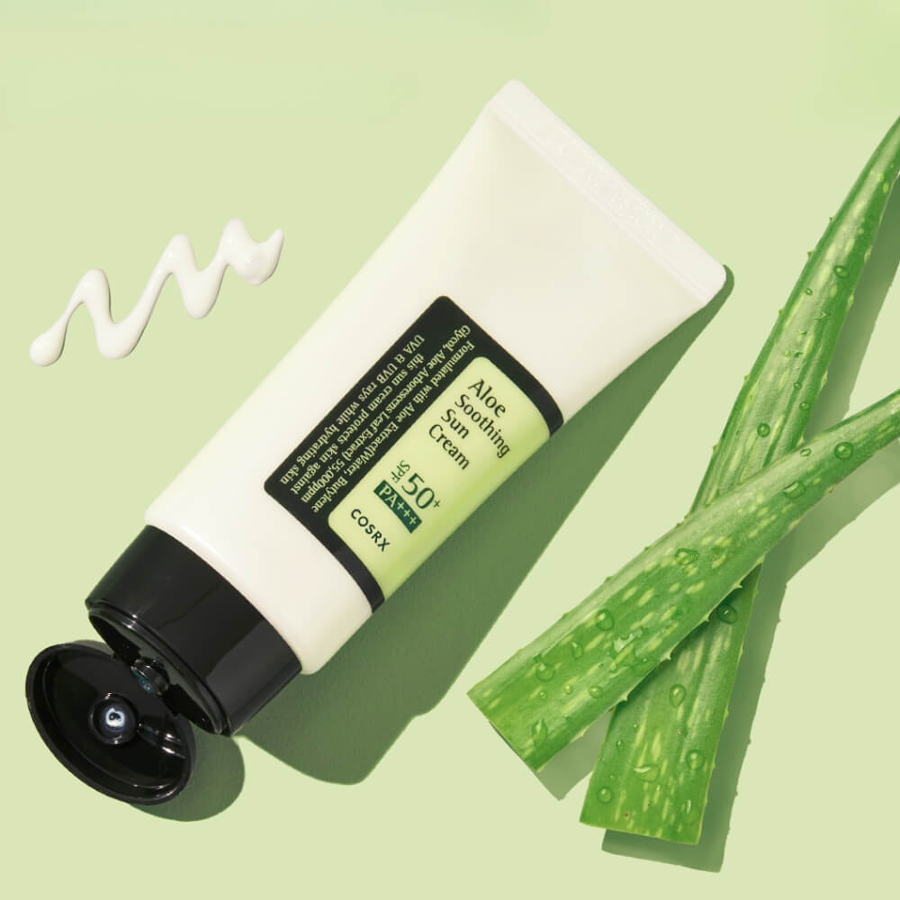 COSRX Aloe Soothing Sun Cream SPF50 PA+++ 50ml - Zklidňující opalovací krém s extraktem z aloe