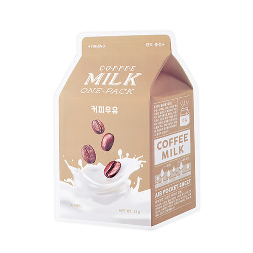 A'PIEU Coffee Milk One-Pack - jednorázová zpevňující bavlněná maska s výtažky mléka a kávy, 1ks