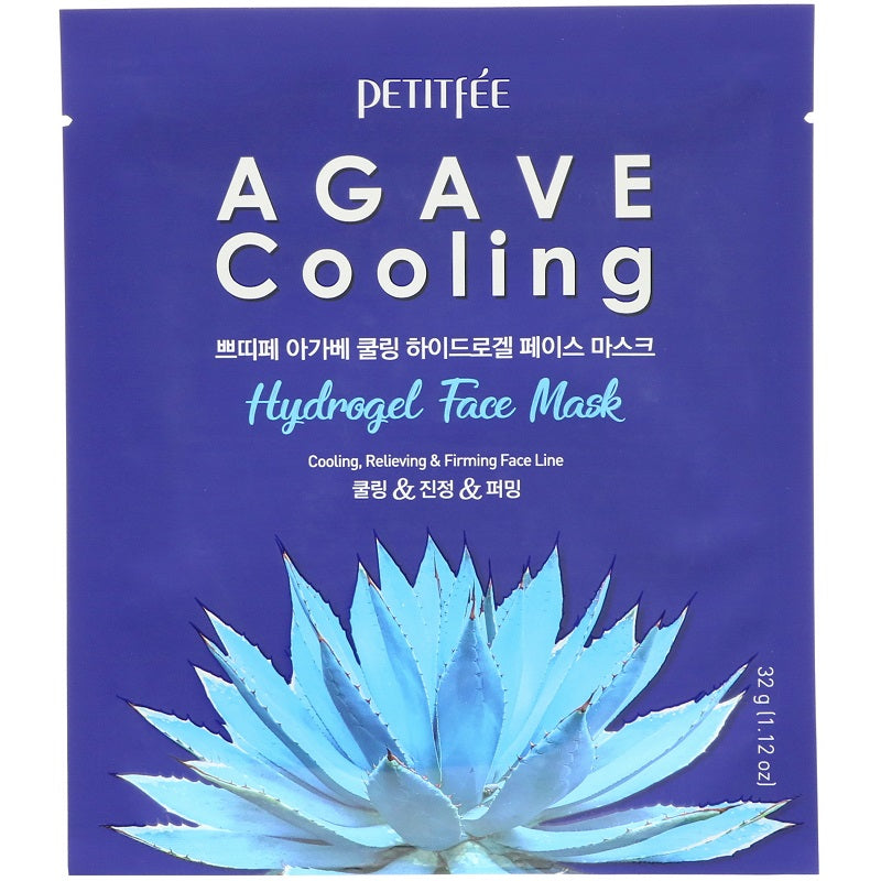 PETITFÉE Agave Cooling Hydrogel Face Mask - jednorázová chladivá hydrogelová maska s agáve, 1ks