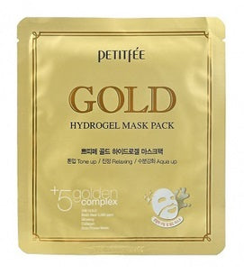 PETITFÉE Gold Hydrogel Mask Pack - jednorázová hydrogelová pleťová maska se zlatem a ženšenem, 1ks