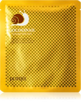 PETITFÉE Gold Snail Hydrogel Mask Pack - jednorázová anti-age hydrogelová pleťová maska se šnečím extraktem a zlatem, 1ks