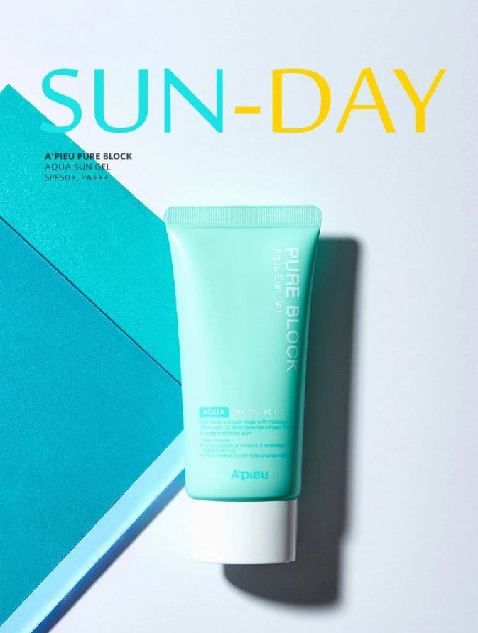 A'PIEU Pure Block Aqua Sun Gel EX SPF50+/PA+++ 50ml,  Opalovací gel