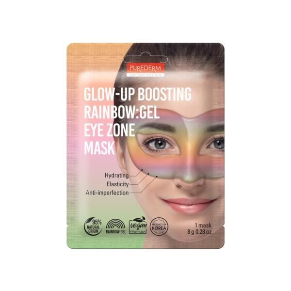 PUREDERM Glow-Up Boosting Rainbow Gel Eye Zone Mask - rozjasňující hydrogelová maska na oči, 1ks